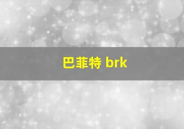 巴菲特 brk